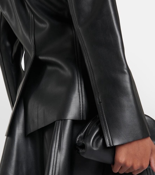 Faux leather blazer