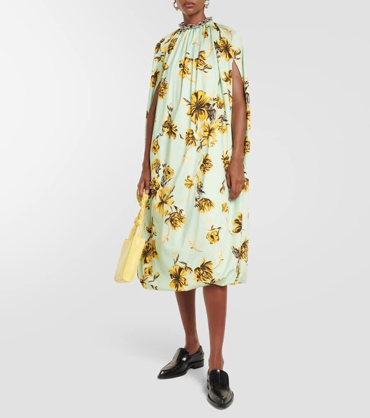 Floral caped midi dress