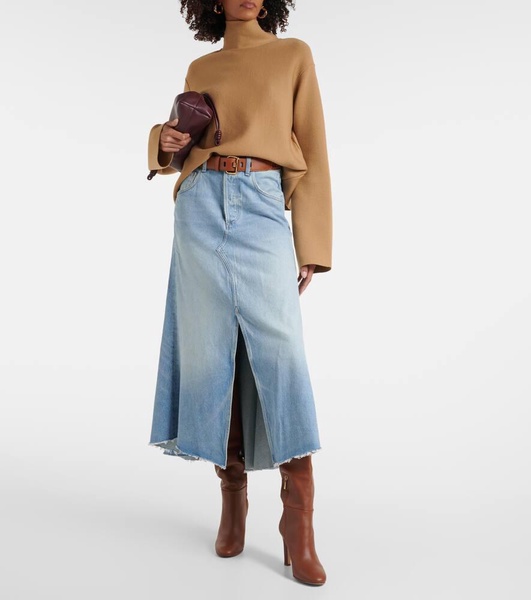 Mina Reworked denim midi skirt