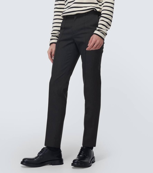 Low-rise wool slim pants