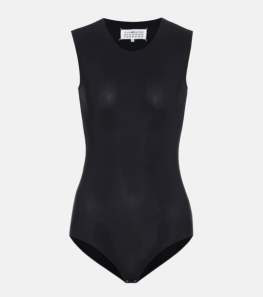 Sleeveless stretch-jersey bodysuit