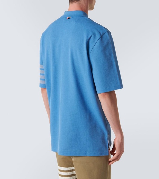 4-Bar cotton piqué polo shirt