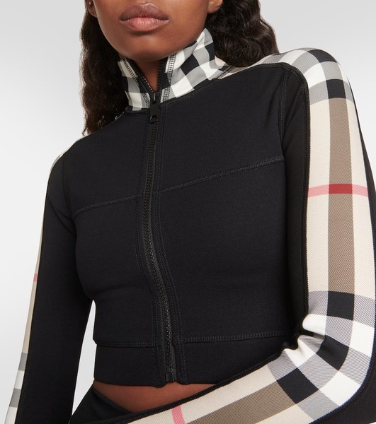 Burberry Check technical jersey track jacket