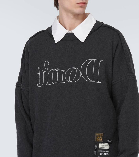 Embroidered cotton-blend sweatshirt