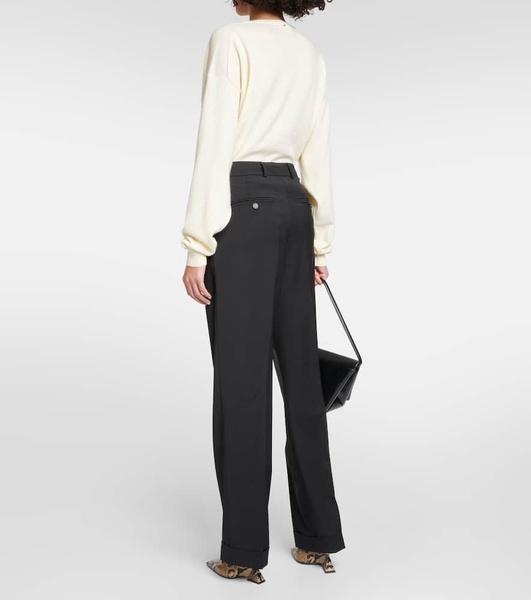 Ferito pleated wool straight pants