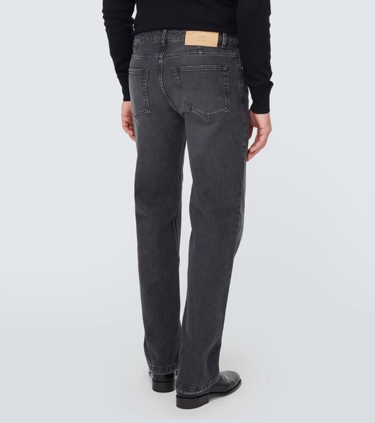 Mid-rise straight jeans