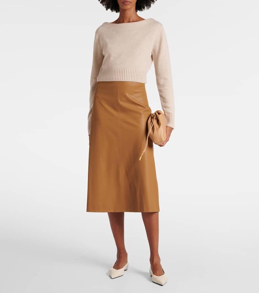 Leisure Scilli coated jersey midi skirt