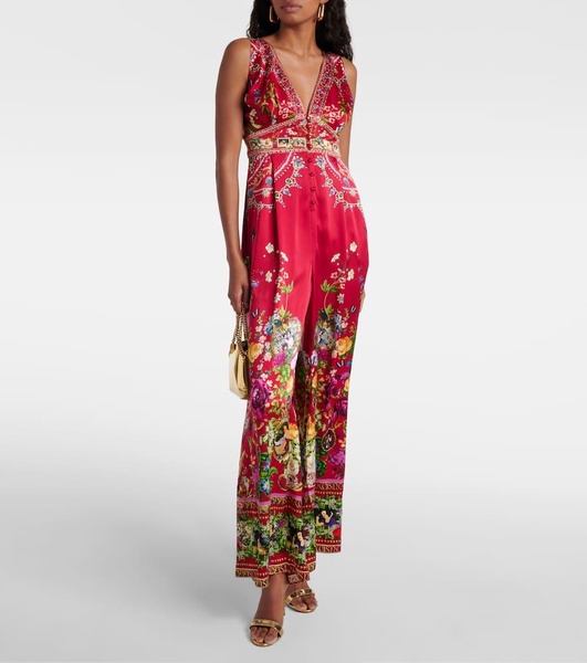 Printed silk jumpsuit