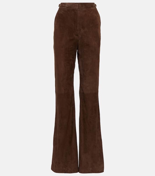 Vesta high-rise suede flared pants