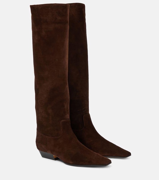 Suede knee-high boots