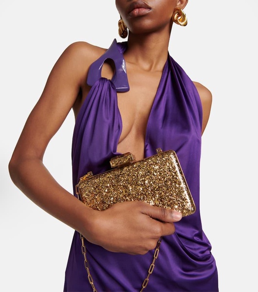 001 Lock glitter clutch