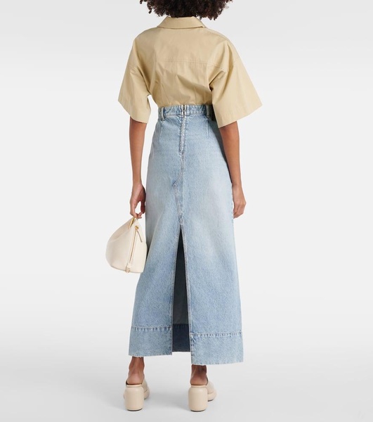 Piave denim maxi skirt