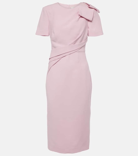 Bow-detail wool and silk midi dress