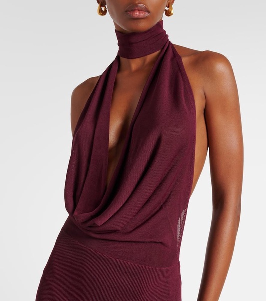 Draped halterneck gown