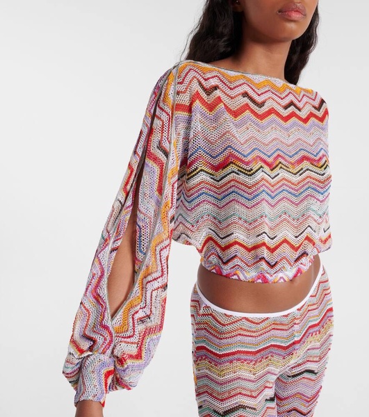 Zig Zag printed cropped top