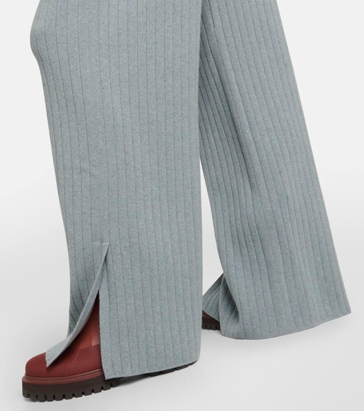 Ribbed-knit cashmere pants