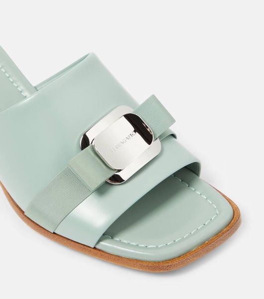 Vilna bow-detail leather mules