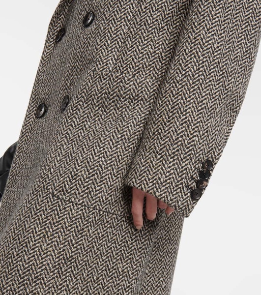 Herwin herringbone linen and cashmere coat