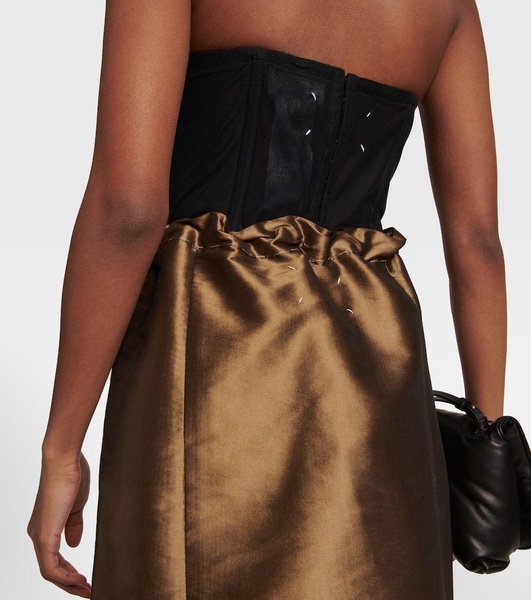 A-line satin midi skirt