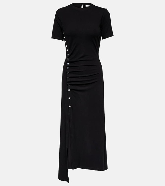 Pleated jersey maxi dress