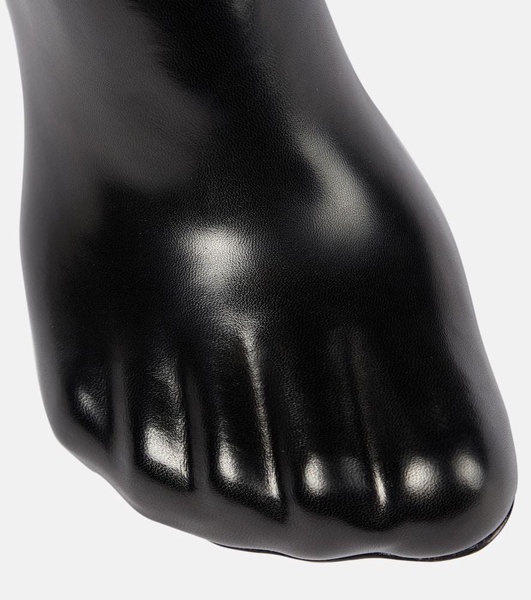 Fetish leather ankle boots