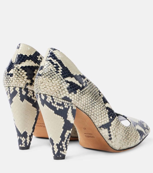 Cedar snake-effect leather pumps