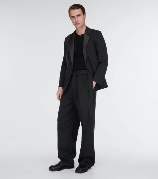 Mid-rise wide-leg wool pants