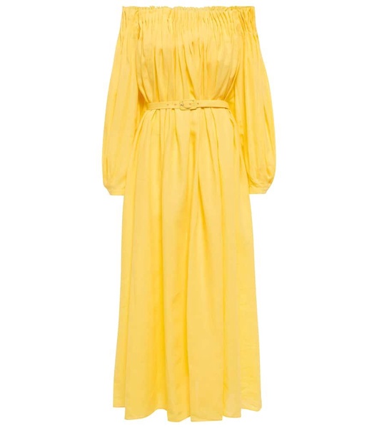 Martha off-shoulder linen maxi dress