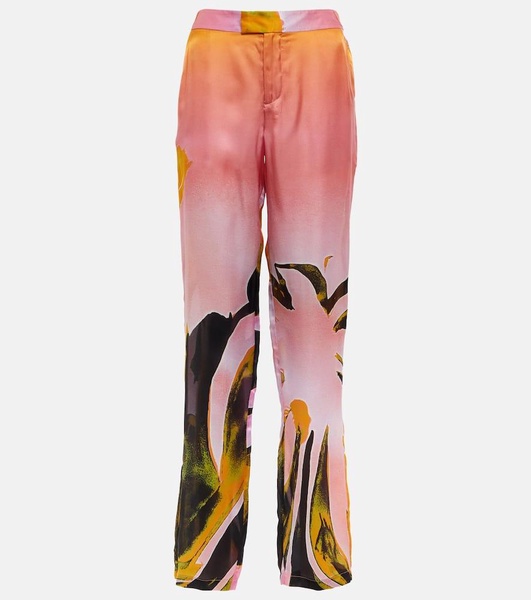 Cruise printed straight silk pants