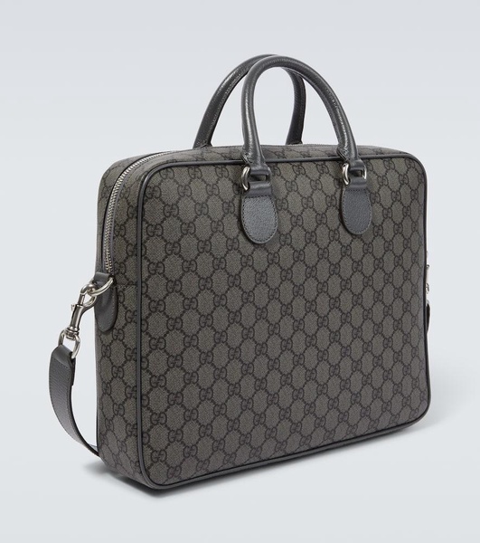 GG Supreme leather-trimmed briefcase