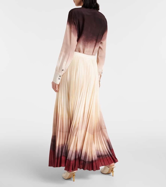 Sif pleated ombré maxi skirt