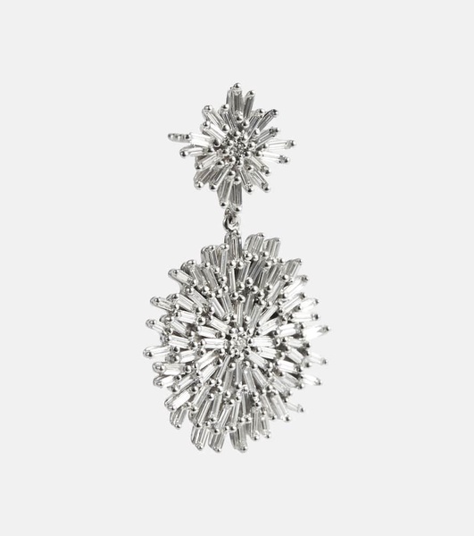 Fireworks 18kt white gold drop earrings with diamonds