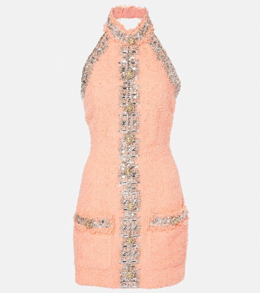 Embellished halterneck minidress