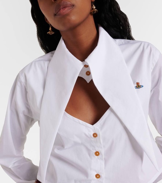 Cut-off Heart cropped cotton shirt