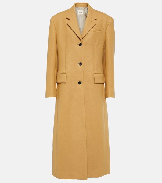 Single-breasted wool-blend coat