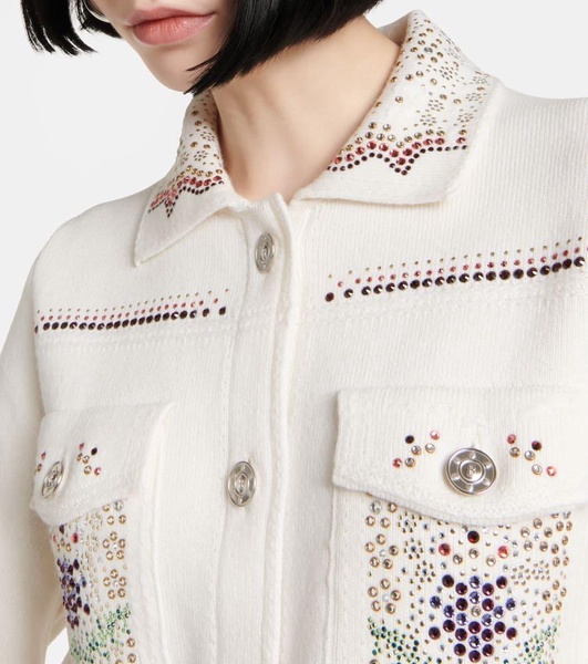 Embellished cashmere blend jacket