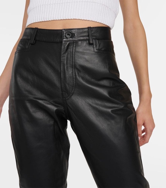 White Label leather straight pants