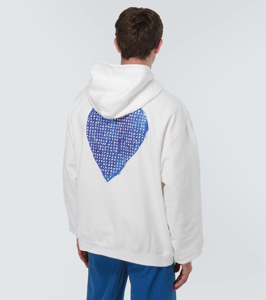 Printed cotton jersey hoodie