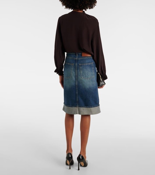 Denim midi skirt