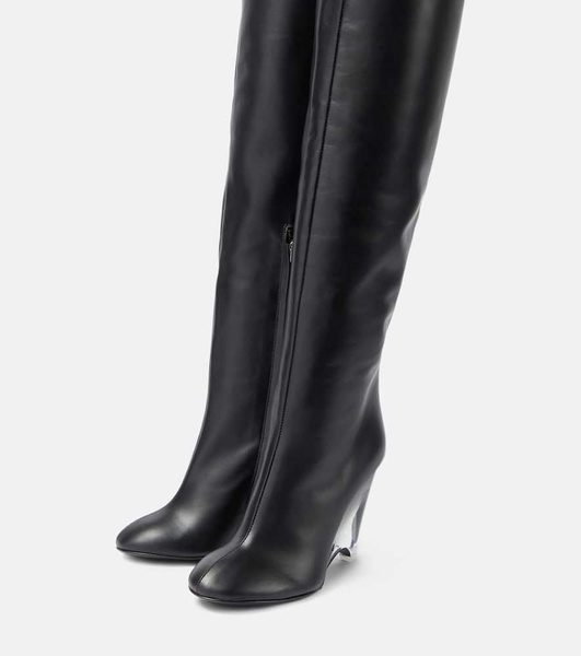 Leather knee-high boots