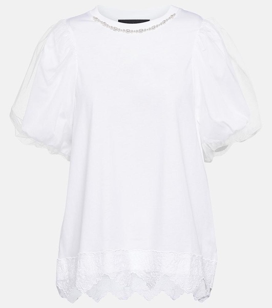 Embellished cotton T-shirt