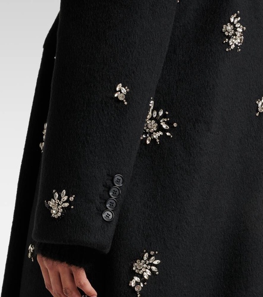 Gianni embellished wool-blend coat