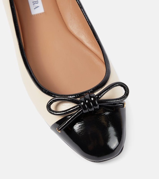 Parisina bow-detail leather ballet flat