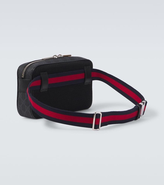 Web Stripe GG Canvas leather-trimmed belt bag