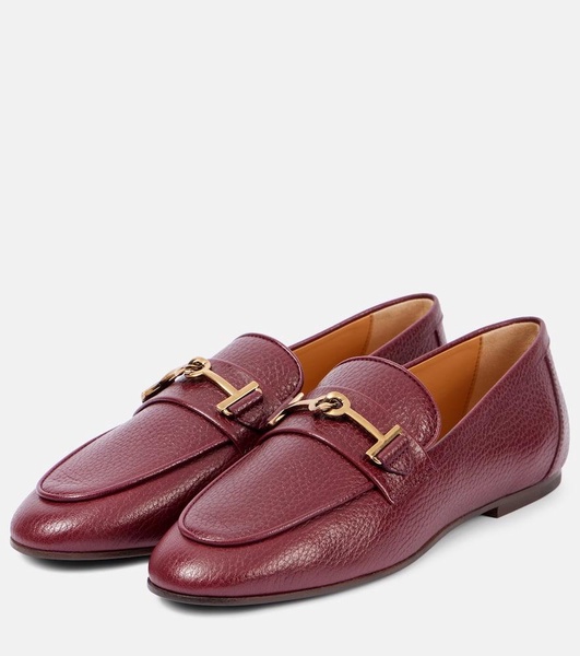 T Ring leather loafers