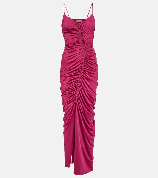 Ruched jersey maxi dress