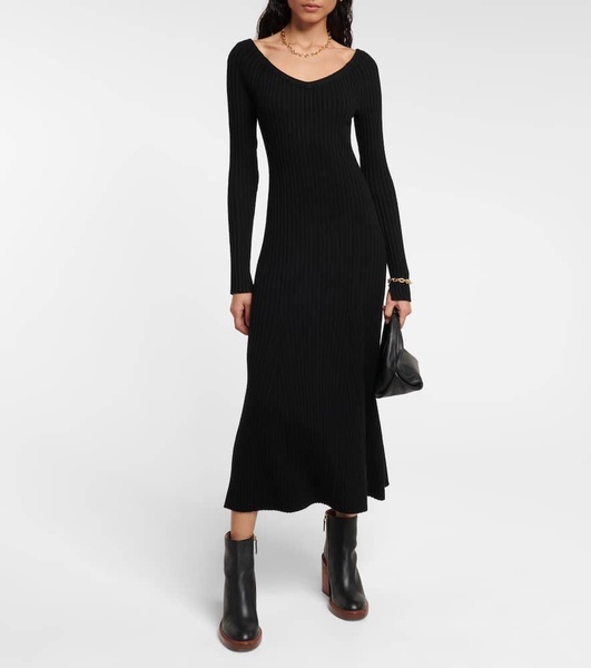 Smooth Silhouettes wool-blend midi dress