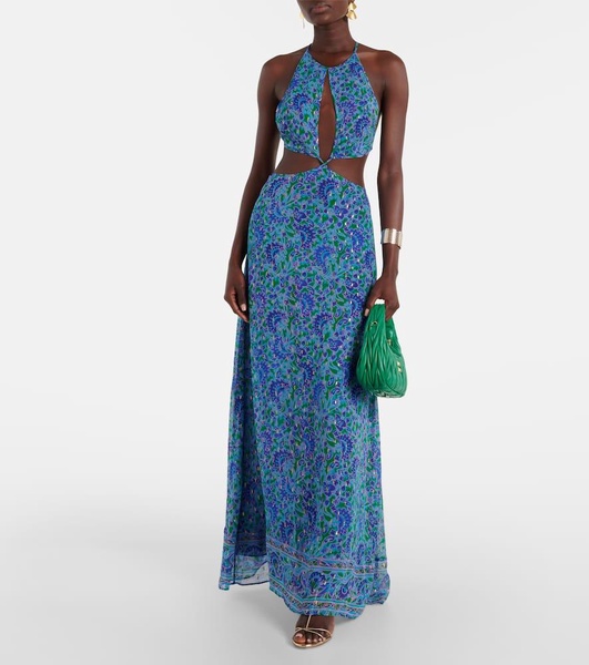 Lenny printed cutout maxi dress