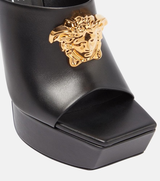 Medusa leather platform mules