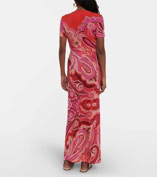 Printed silk gown